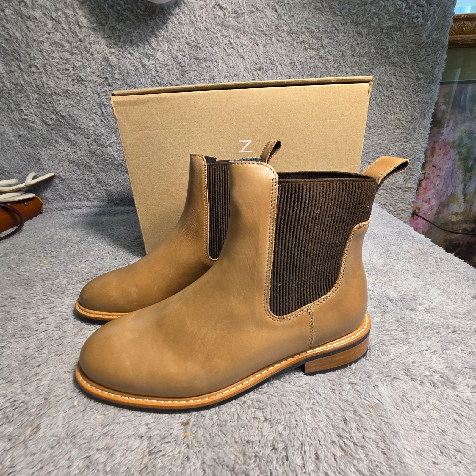 Nisolo Carmen Chelsea Boot 2.0 Almond Leather Ankle Boots Womens 8 Nib New